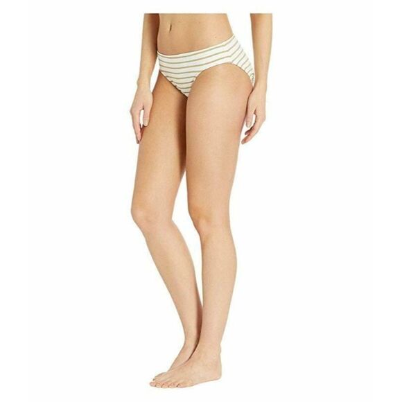 Ralph Lauren LRL Sz 14 Gold Metallic Lurex Stripe White Hipster Bikini NEW - Picture 5 of 7